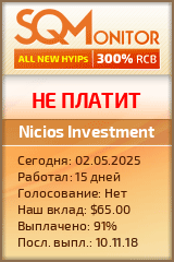 Кнопка Статуса для Инвест-Проекта Nicios Investment