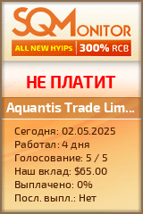 Кнопка Статуса для Инвест-Проекта Aquantis Trade Limited