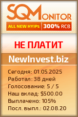 Кнопка Статуса для Хайпа NewInvest.biz