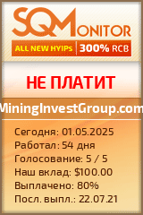 Кнопка Статуса для Инвест-Проекта MiningInvestGroup.com