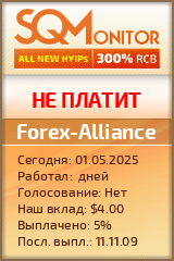 Кнопка Статуса для Инвест-Проекта Forex-Alliance