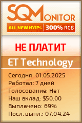 Кнопка Статуса для Инвест-Проекта ET Technology