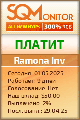 Кнопка Статуса для Инвест-Проекта Ramona Inv