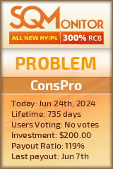 ConsPro HYIP Status Button