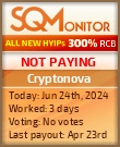 Cryptonova HYIP Status Button